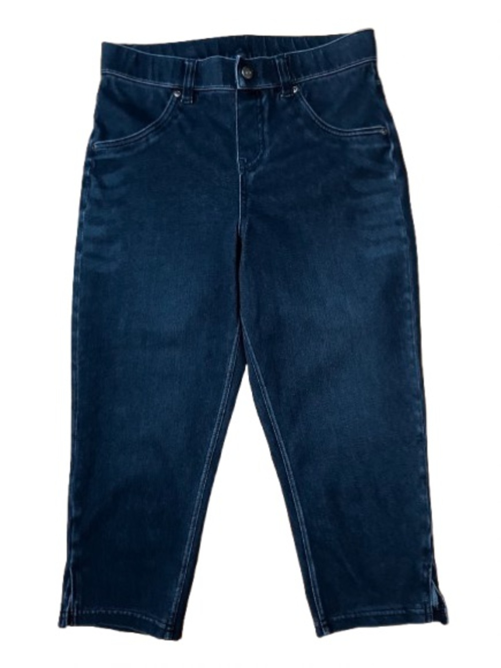Hue Blue Pull On Capri Jeans Size Small